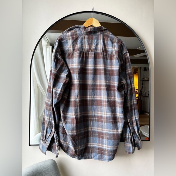 NN 07. | Mens Deon Brushed Flannel Checked Shirt Brown/Blue | size large - Picture 8 of 11